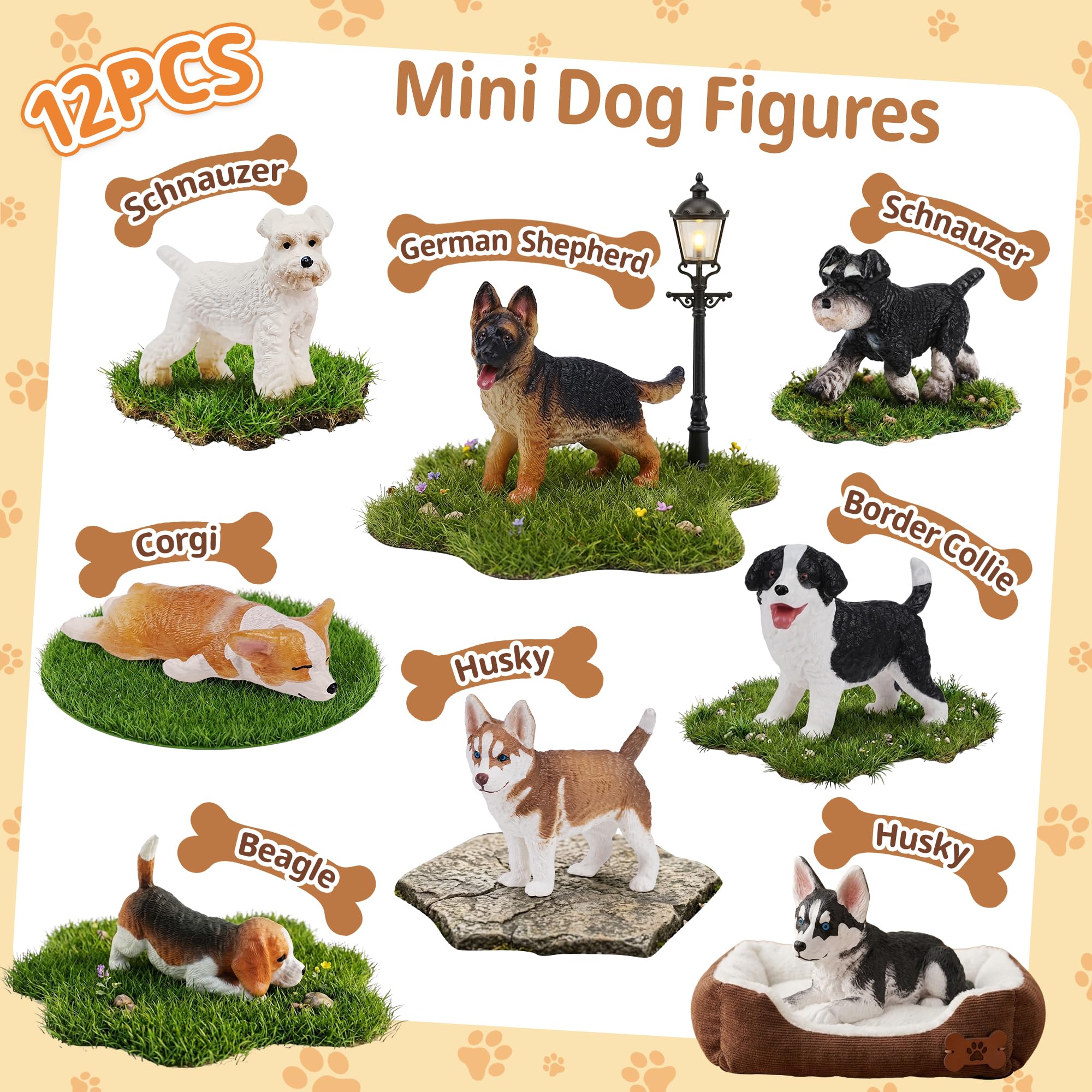 Amazon.co.jp: EYSCOTA 12個 犬用フィギュア プレイセット リアルな